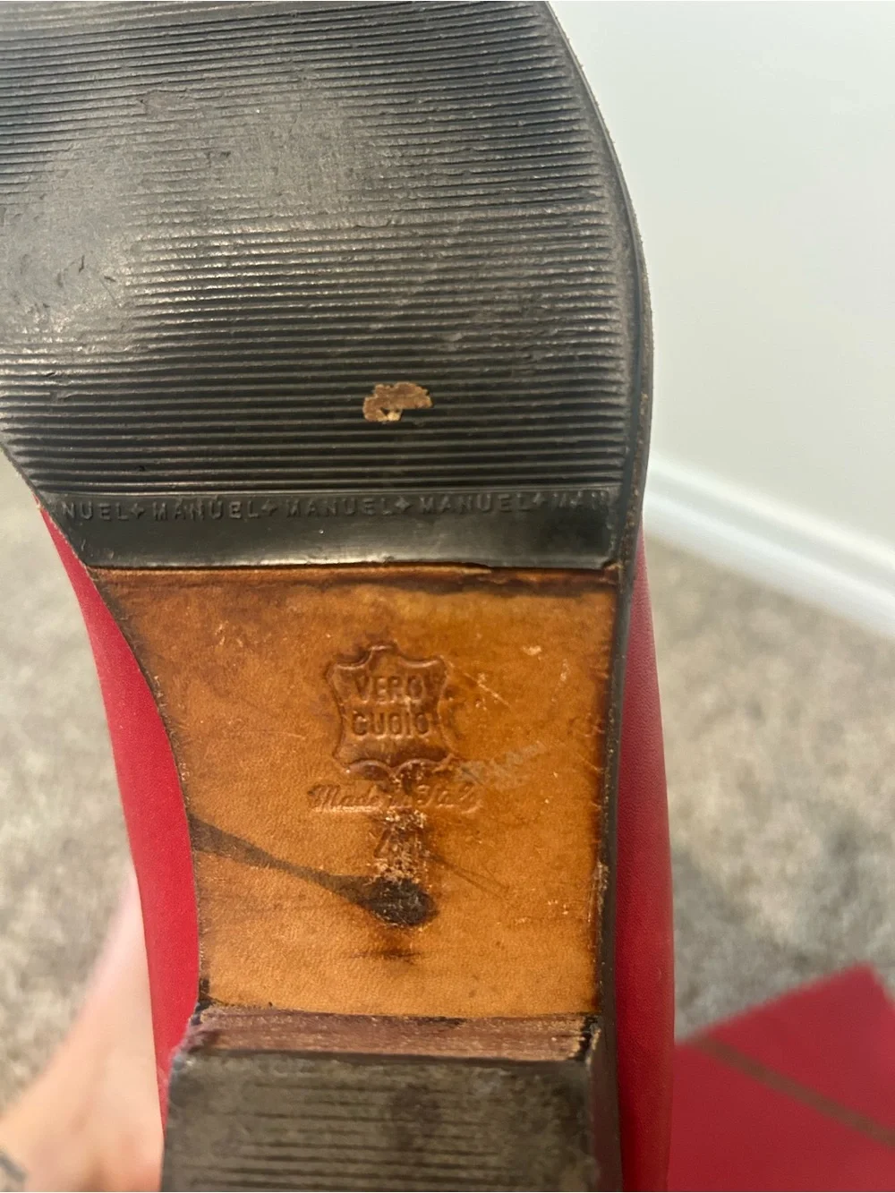 Vintage Hans Behr Red Leather Knee-High Boots | Made in Italy | EU 41